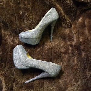 Charlotte Russe Sparkle Glitter Heels sz 8